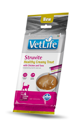 Vet Life Gatto Snack Funzionale Struvite in Crema con Pollo e Tonno 4 x 15g