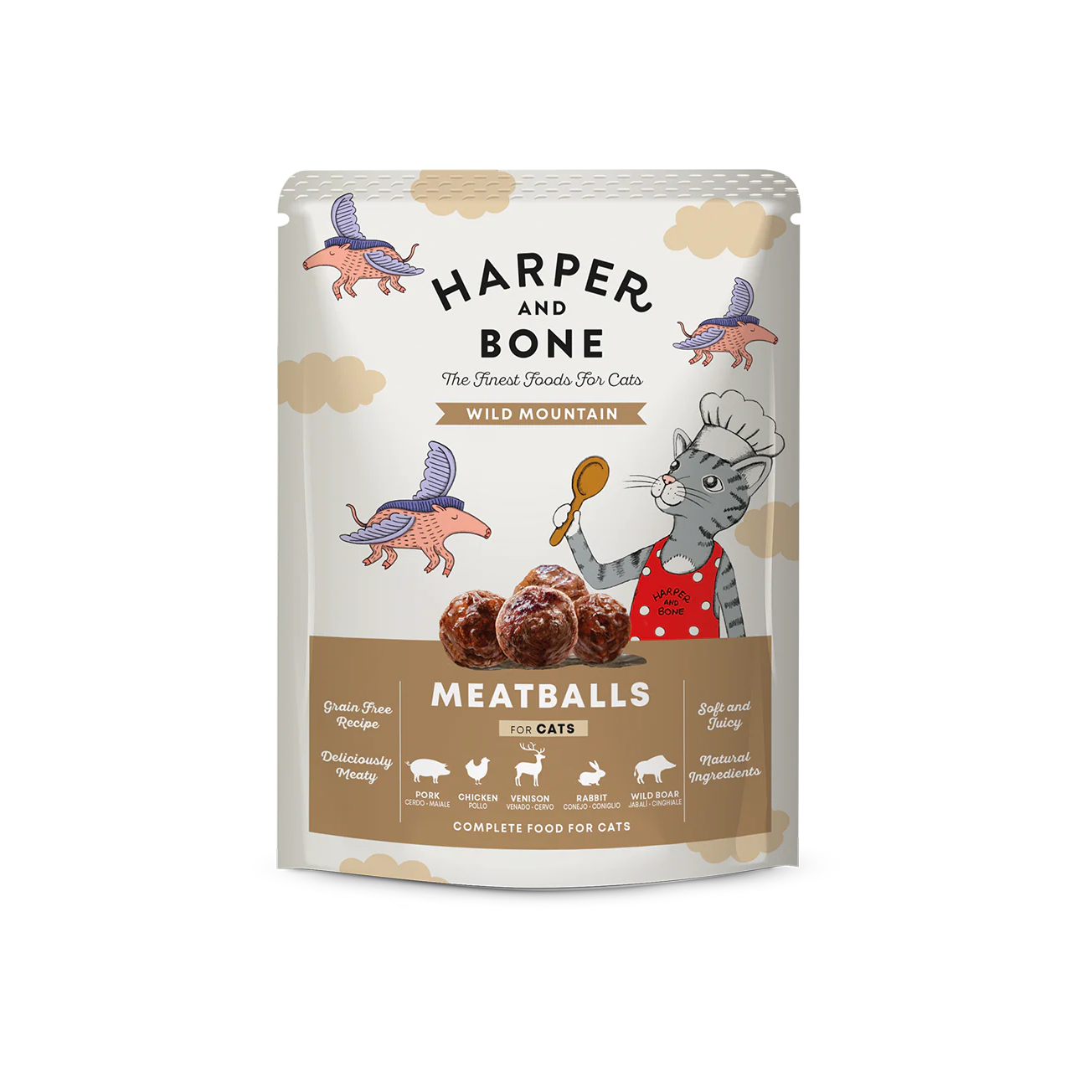 Harper & Bone Fresh Meatballs Cibo Completo per Gatti 85 g