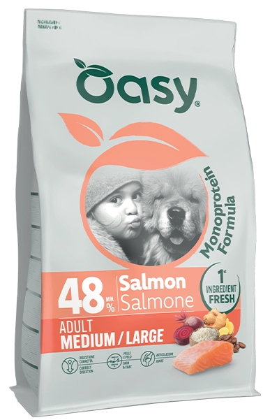 Oasy Cane Adult Medium/Large Salmone Monoproteico