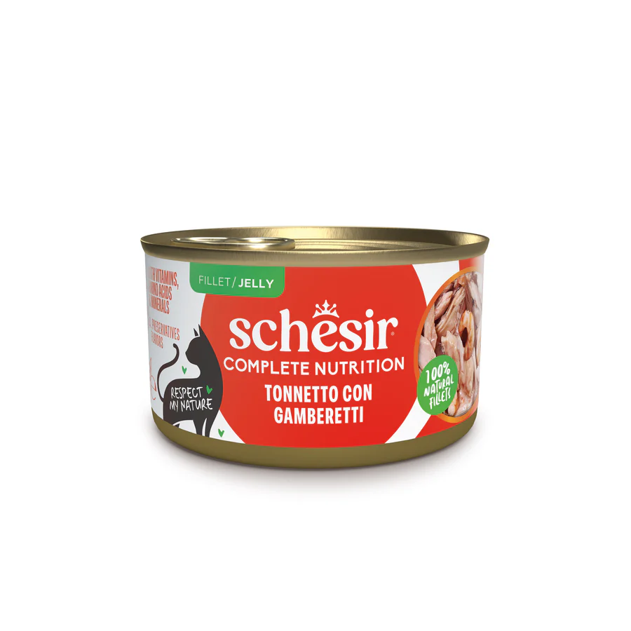 Schesir Gatto Umido Complete Nutrition 100% Filetti Naturali in Jelly Scatolette 85g