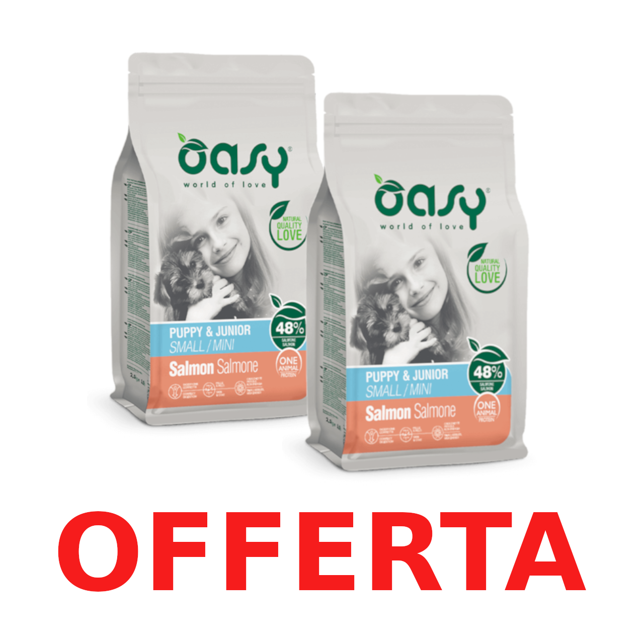 Oasy Cane Puppy Medium/Large Salmone Monoproteico