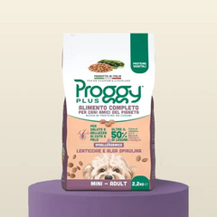 Proggy Plus Cane Lenticchie e Alga Spirulina Taglia Mini 100% Vegetale