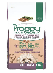 Proggy Plus Cane Lenticchie e Alga Spirulina Taglia Mini 100% Vegetale
