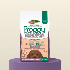 Proggy Plus Cane Lenticchie e Alga Spirulina Taglia Medium Maxi 100% Vegetale