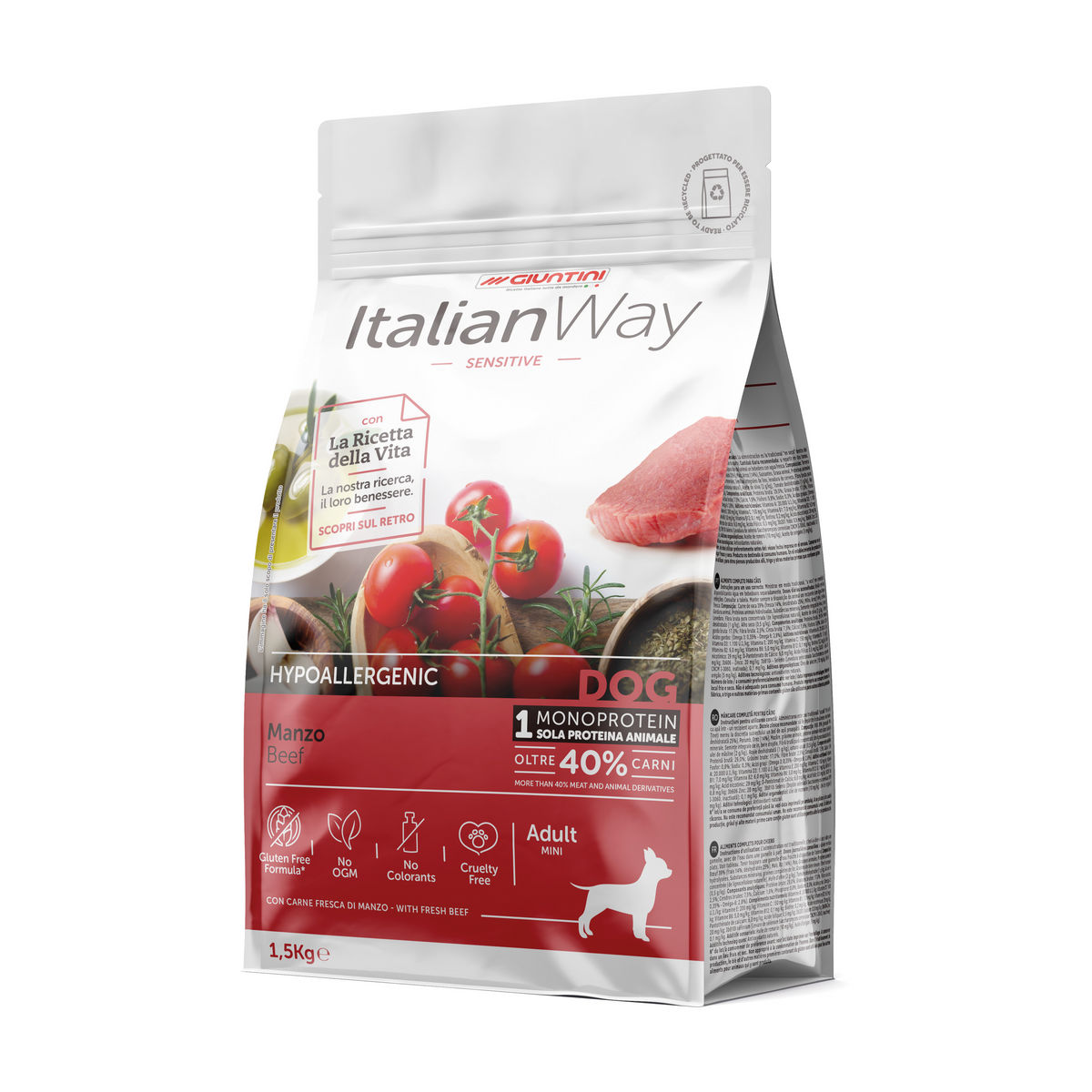 ItalianWay Sensitive Hypoallergenic Cane Mini Manzo