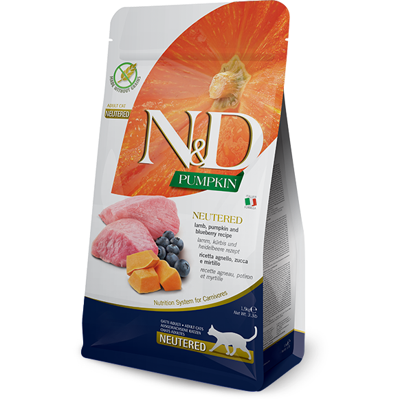 N&D Cat Neutered Pumpkin Agnello, Zucca e Mirtillo 5 kg