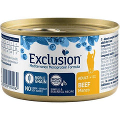 Exclusion Mediterraneo Monoprotein Noble Grain Cibo Umido per Gatti Adulti Lattina 85g