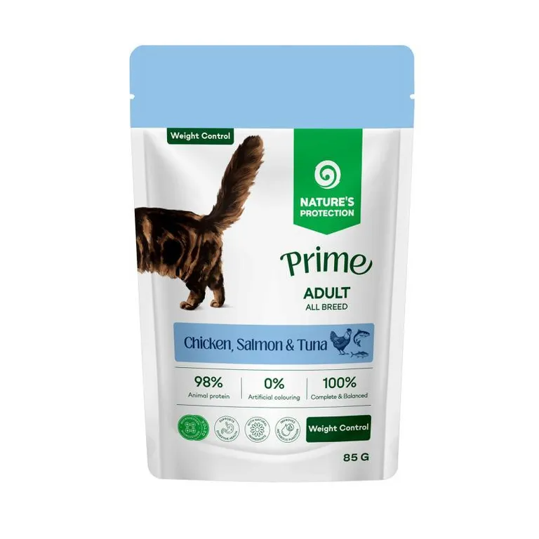 Nature's Protection Prime Umido Gatto Wheight Control Pollo Salmone e Tonno 85g