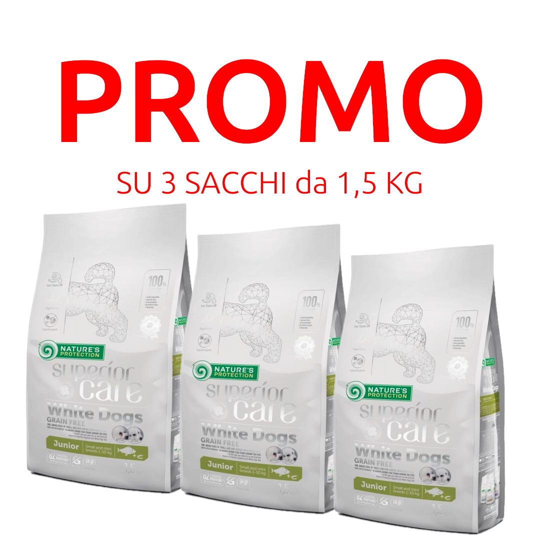 NATURE'S PROTECTION SUPERIOR CARE Junior Small White Dog Pesce Bianco 1.5 Kg
