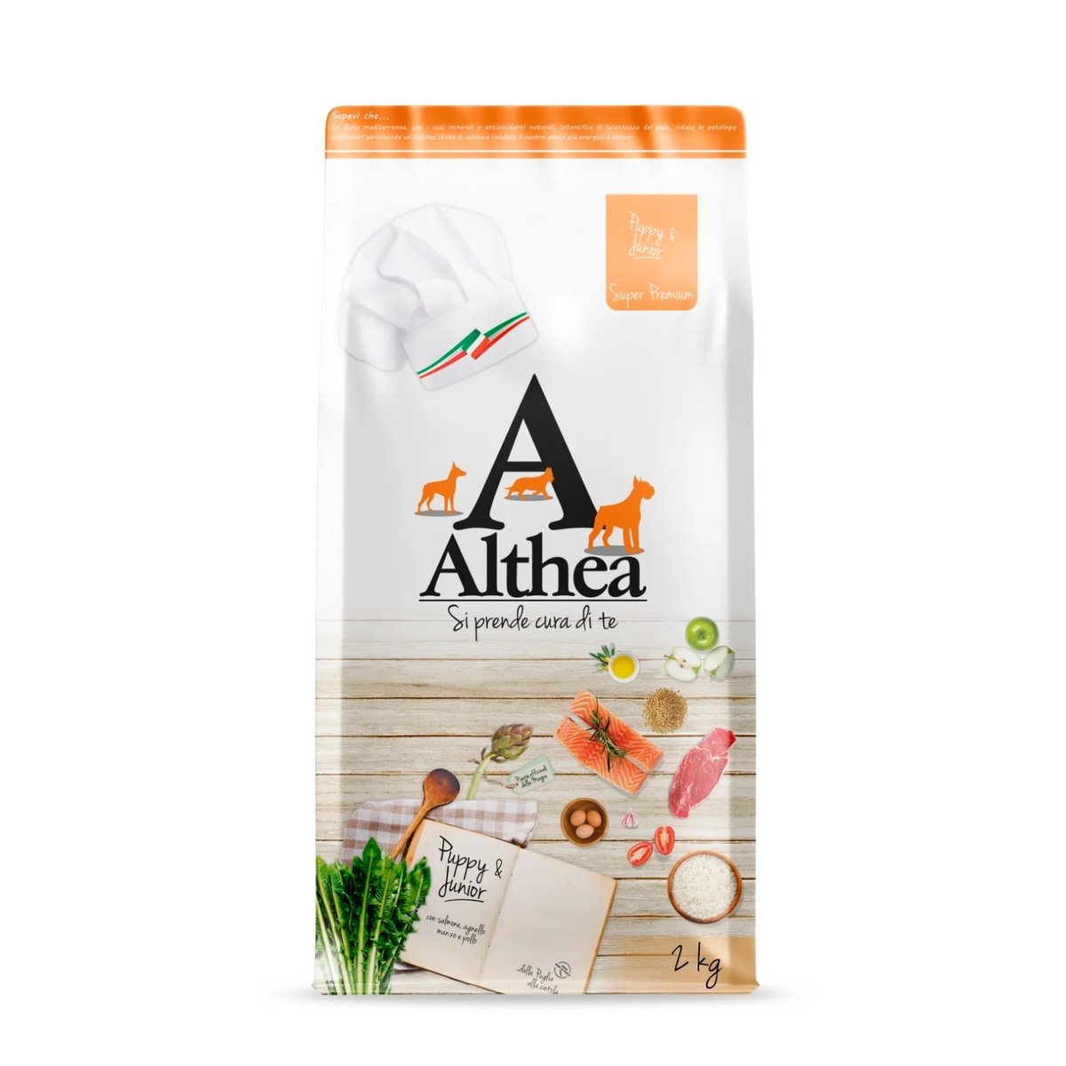 Althea Super Premium Puppy & Junior Mini con Manzo, Pollo, Agnello e Salmone 2 Kg