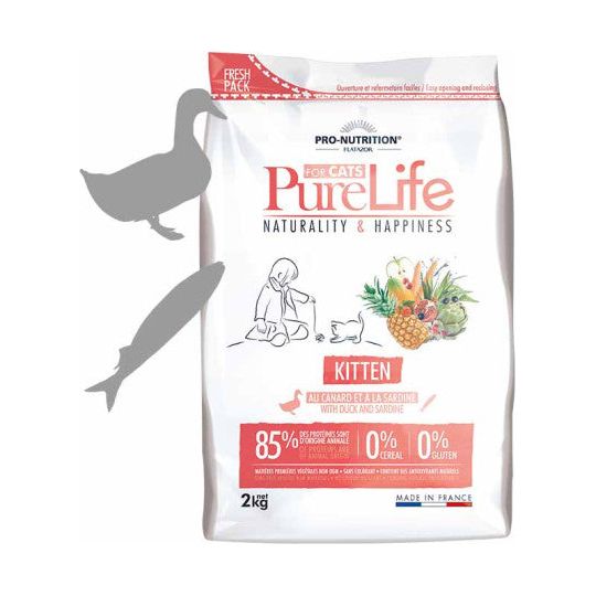 Pure Life Gatto Kitten Anatra e Sardine 2 Kg