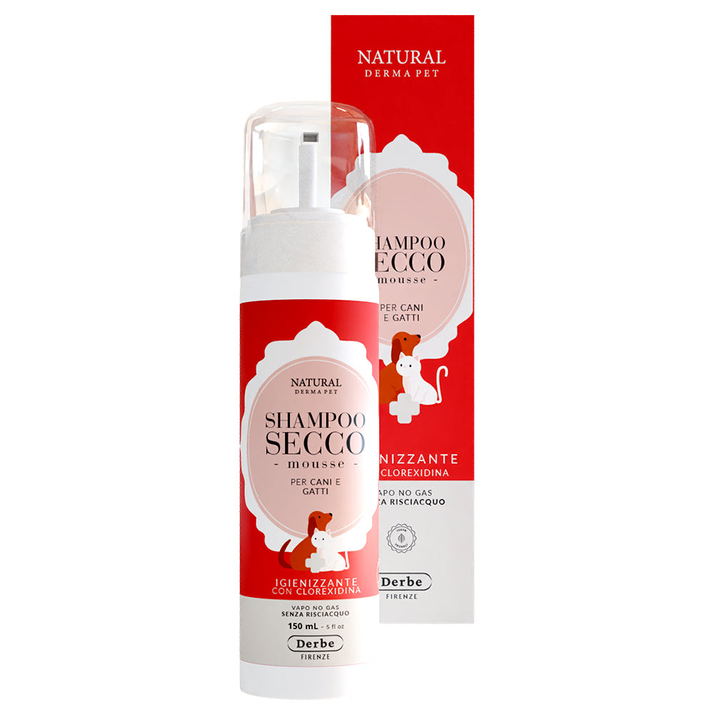 Natural Derma Pet Shampoo a Secco Igienizzante con Clorexidina
