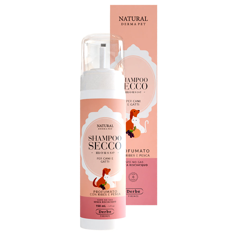 Natural Derma Pet Shampoo a Secco Profumato con Ribes e Pesca