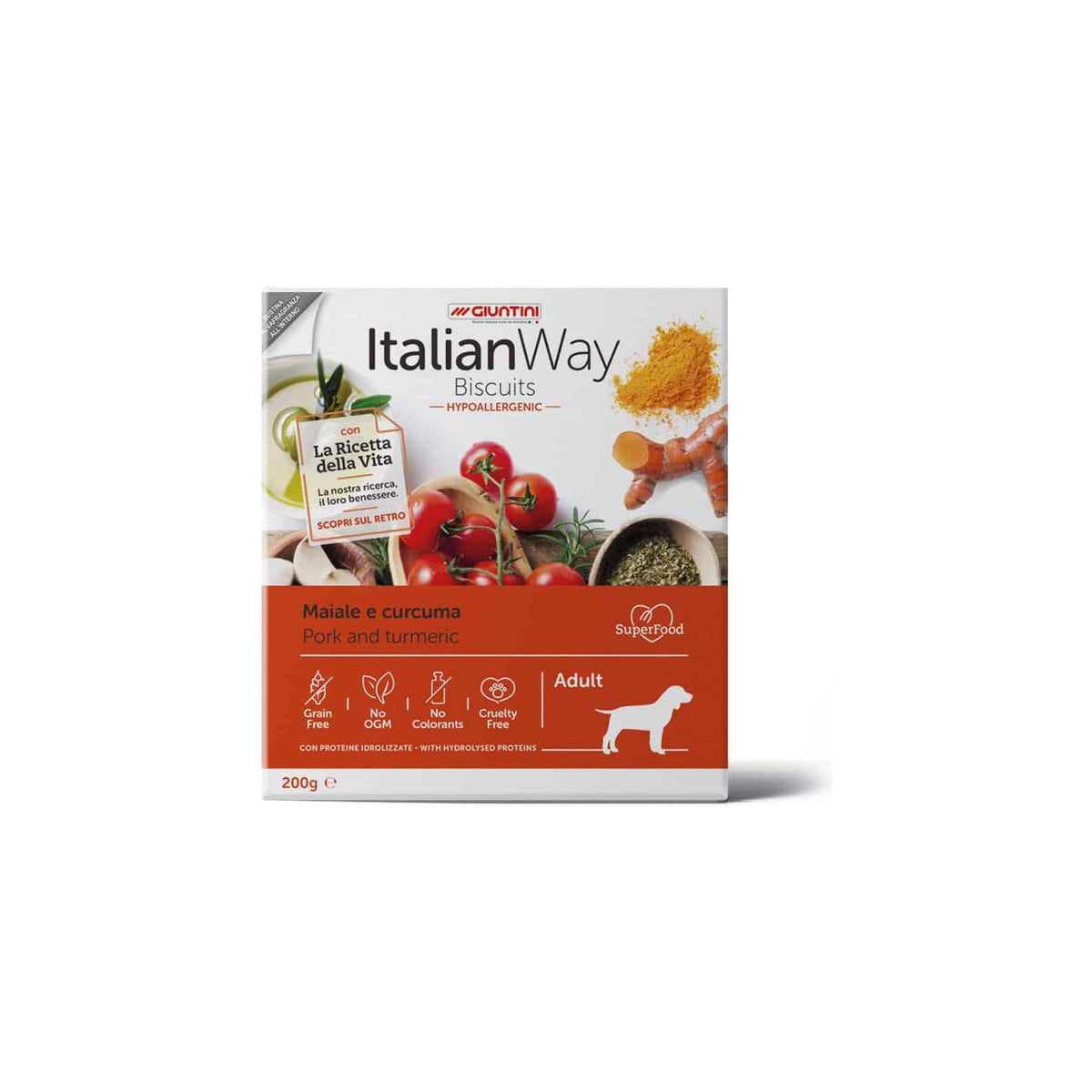 Italian Way Snack DOG | Hypoallergenic | Maiale e Curcuma Gr. 200