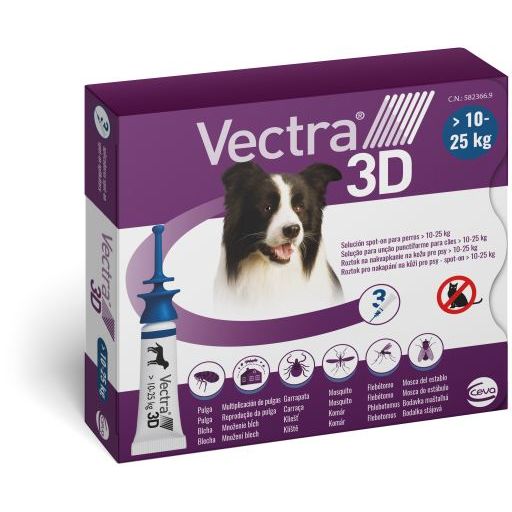 Vectra 3D Antiparassitario in Fialette 10-25 Kg