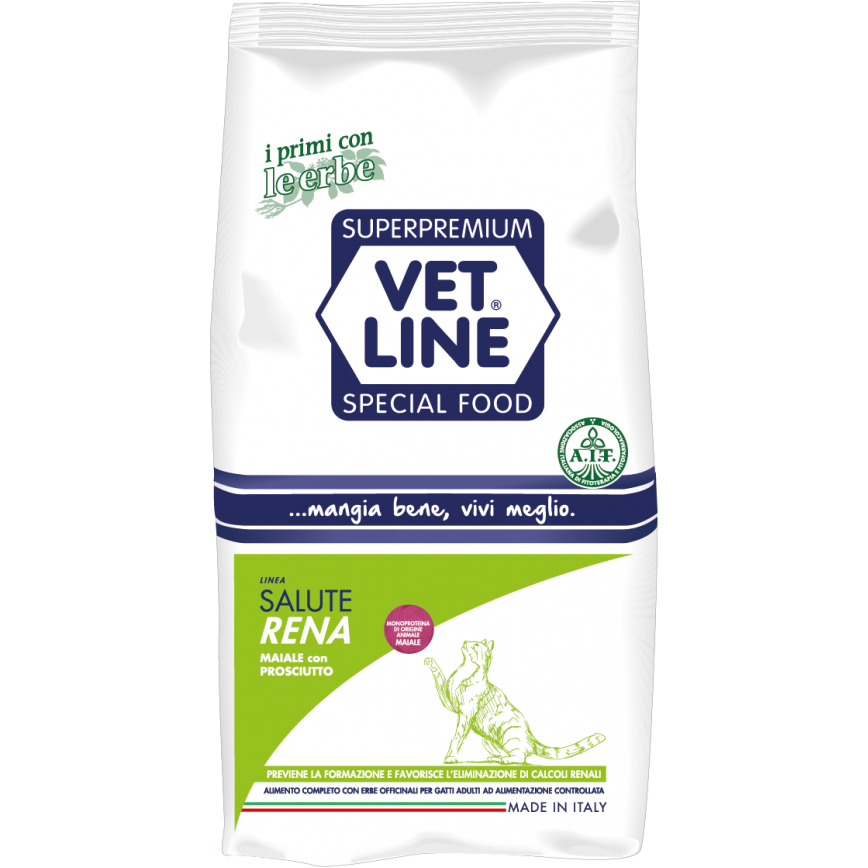 Vet Line Gatto Linea Salute Rena Maiale con Prosciutto