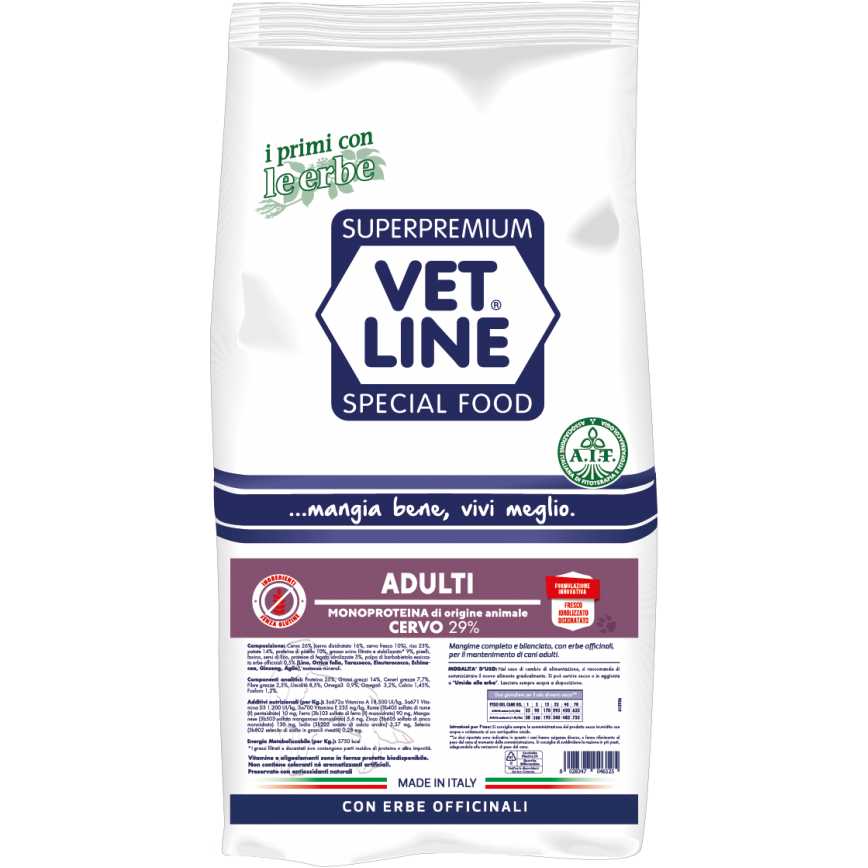 Vet Line Cane Adult Monoproteico Cervo